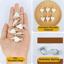Solidchoice - 120 Mini-Wasknijpers met Jute Koord voor Decoratie — thumbnail 5