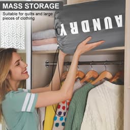 SnelShoppen - Extra Large Waszak 61x91cm - Vouwbare Opbergzak voor Vuile Kleding - Trekkoord Sluiting - Duurzaam Oxford Stof - Geschikt voor Reis/Badk — thumbnail 5