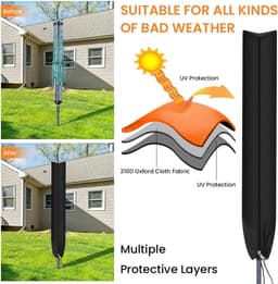 SnelShoppen - Swivel Clothesline Cover - Waterdichte Bescherming voor Rotatieve Waslijnen - Universele Maat 165x15x15cm - Met Rits en Trekkoord - Tuin — thumbnail 5