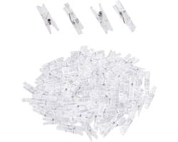 SnelShoppen - 100 Stuks Transparante Plastic Kledingknijpers Mini Clips voor Decoratie, Foto's, Scrapbooking - Duurzaam, Schokbestendig, Ideaal voor F