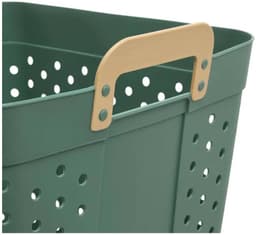 5Five zeer ruime wasmand Kolos - 2x - groen - 74 liter - 44 x 64 cm - kunststof - wasbox - mand voor wasgoed - badkamer - met handvatten — thumbnail 3
