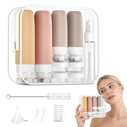 reisset voor badproducten, 16 stuks siliconen reisflessen voor het opbergen van shampoo, douchegel, huidverzorgingsproducten en meer — thumbnail 1