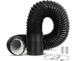 Afvoerslang PVC - Ventilatieslang Afzuigkap - Lucht Afvoeren - Dubbellaags Aluminiumfolie - 110 mm - Grijs