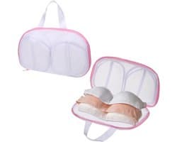 BH-waszakken voor wasgoed, 2 stuks beha-waszakken voor wasmachine mesh lingerie waszak met rits voor het wassen van delicaat ondergoed beha (roze, A Cups)