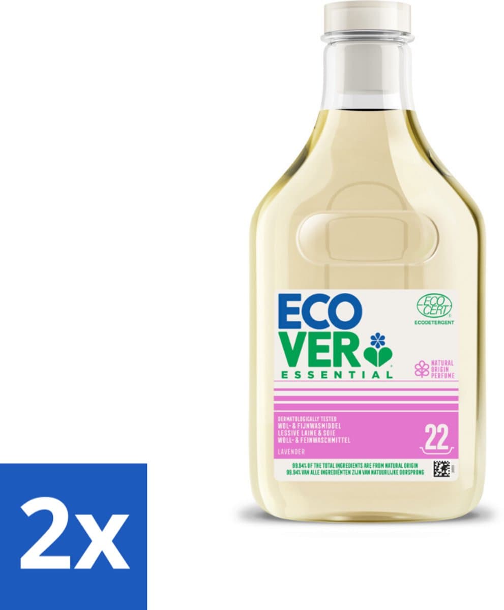 Ecover - Vloeibaar wasmiddel Essential - Wol & Fijnwas - 1 liter - 22 wasbeurten - Voordeelverpakking - 2 stuks — afbeelding 1