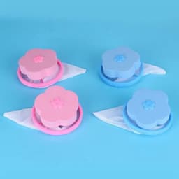 Vierdelige Waszak voor het Verwijderen van Dierenharen - Filter Mesh Bag voor de Wasmachine in Blauw en Roze — thumbnail 5