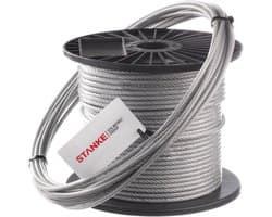 SnelShoppen - Waslijn PVC staalkabel 4mm 6x7 verzinkt, staalkabel ommanteld touw, 10 meter voor tuin, balkon, camping en meer