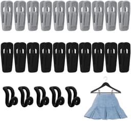 20 stuks gevlokte clips, 5 stuks kleerhangerverbinders, broekclips, sterke wasknijpers, kleerhanger-verbindingshaken, flanellen clips, vilten kleerhangerclips — thumbnail 1