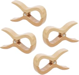 Wasknijpers met grote houten knijpers, wasknijpers voor strandlaken, strandstoel, jacht, kinderwagen, wasaccessoires, 4 stuks - 1 — thumbnail 1