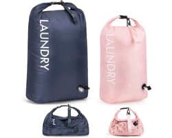 2 Pack Reiswaszakken, Waterdichte Compressiezakken voor Vuile Kleding, Ideaal voor Vakanties en Camping
