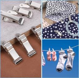 Clips - 30 Stuks - Mini-metalen klemmen - Hangende krokodillenklemmen - Geschikt voor kleding, foto's, gordijnen, badkamer - 4×1.3cm - Zilver — thumbnail 5