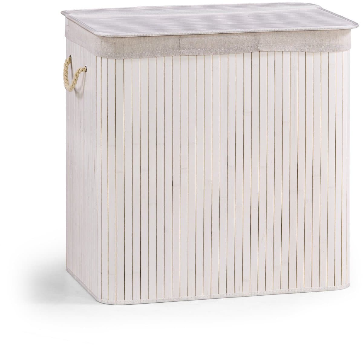 Wasmand / Wasbak Falster XXL B 150 L bamboe wit 3 vakken hjh LIVING — afbeelding 1