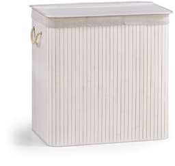 Wasmand / Wasbak Falster XXL B 150 L bamboe wit 3 vakken hjh LIVING — thumbnail 1