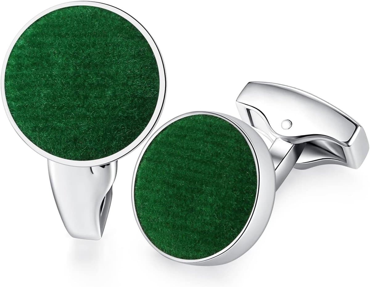 Cufflinks voor mannen - ronde vorm - katoen en staal - perfect voor bruiloften - ShopVlot — afbeelding 1