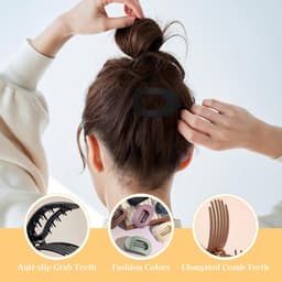 Platte Haarklemmen - Haarspelden Dames - Dagelijkse Haarstyling - Stabiele Klemkracht - 6 stuks - Zwart — thumbnail 2