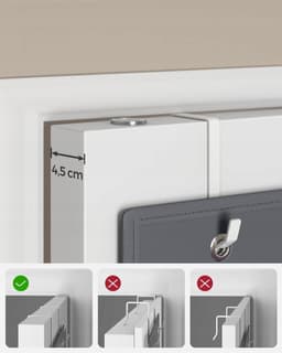Merkloos Merloos Deur Organizer met 4 Vakken - Grijs, 100cm Hoog — thumbnail 4
