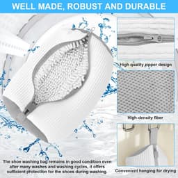 SnelShoppen - Shoe Washing Bag 2 Stuks - Wasmachine Schoenwaszak - Herbruikbare Waszak voor Schoenen met Rits - Bescherming tegen Schade en Kleuroverd — thumbnail 3