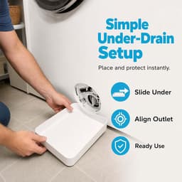 3 stuks - Afvoerbak voor wasmachine - 17,8 ×17,8cm - 3D-geprinte waterdichte bak - Lekbak wasmachine - Wateropvang - Afvoer - Wasmachine Wateropvangbak - Opvangbak tegen lekkage - universele opvangbak voor filterreiniging — thumbnail 4