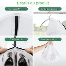 Schoenwaszakken - 2 Stuks - Mesh Waszakken - Schoenbescherming - Waszakken voor Wasgoed - Wit - Duurzaam Materiaal — thumbnail 4