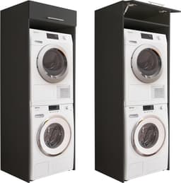Wasmachinekast - Drogerkast Overbouw - Ruimte Besparen - Veelzijdige Opslag - 67.5 x 200 cm - Antraciet — thumbnail 4