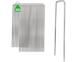 Grondankers Staal - Tentharingen Camping - Tuin en Tent - Verzinkt Robuust Materiaal - 100x25x4 mm - Zilver