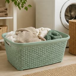 Storage Solutions wasmand - 35 liter - blauw - 54 x 37 x 26 cm - Kunststof - Draagmand — thumbnail 2
