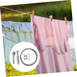 Waslijn Roestvrij Staal - Drooglijn Kleding Touw - Kleding Drogen Buiten - Antislip Staaldraad - 5 meter - Zilver — thumbnail 4