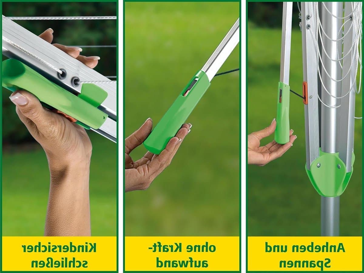 Droogmolen Aluminium - Wasdroger Buiten - Kleding Drogen - Eenhandsbediening - 2.1 Meter - Grijs — afbeelding 1