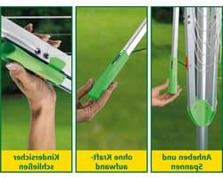 Droogmolen Aluminium - Wasdroger Buiten - Kleding Drogen - Eenhandsbediening - 2.1 Meter - Grijs