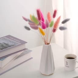 60 stuks 40 cm natuurlijke droge bloemen decoratie, gedroogd pampagras decoratie, verwelkende niet droge bloemen, boho decoratie, super pluizig voor bloemstukken, thuisdecor, rood — thumbnail 3