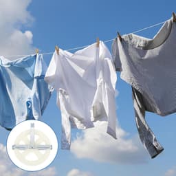Kledinglijn Rol - Waslijn Wiel - Kleding Drogen - Diepe Groef - 5 inch - Wit — thumbnail 3