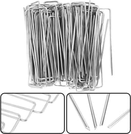 Grondpennen - Tuinankers Grasankers - Tuinieren - Scherpe Afgeschuinde Punten - 100 stuks - Zilver — thumbnail 5