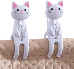 Kledingclips Kattenvorm - Waslijntjes Clips - Kleding Drogen - Windproof Sterke Grip - 7.3 cm - Wit — thumbnail 5