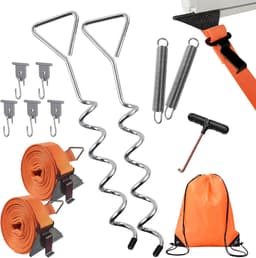 SnelShoppen - Storm Tentluifel Set, Stormbeveiliging voor Luifels, Stormbanden met Grondankers, Touwbinders, 2 Verbindingmethoden, Accessoires voor Ka — thumbnail 1