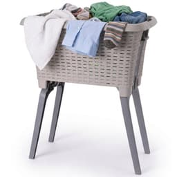 Bathroom Solutions wasmand op poten - 2x - beige - 35 ltr - 60 x 40 x 28 cm - Wasgoedmanden — thumbnail 2