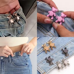 Jeans Knoopspelden - Broekclips Tailleversteviging - Losse Broeken Verstellen - Geen Naaien Gereedschap - 4 Sets - Meerkleurig — thumbnail 2