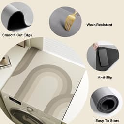 Wasmachine Beschermmat - Droger Mat Antislip - Apparaten Beschermen - Waterdicht Hittebestendig - 60 x 60 cm - Grijs — thumbnail 2