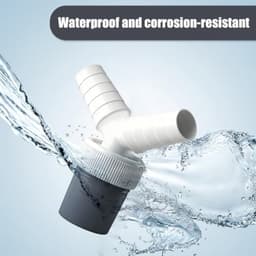 Y-stuk afvoeraansluiting voor wasmachine en vaatwasser - Dubbele aansluiting Ø 19-24 mm naar 40 mm - Wit - Eenvoudige montage met slangklemmen — thumbnail 2