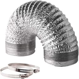 Afzuigkap slang - Flexibel kanaal - Lucht afvoeren - Hittebestendig aluminium - 3 meter 150mm - Aluminium — thumbnail 1