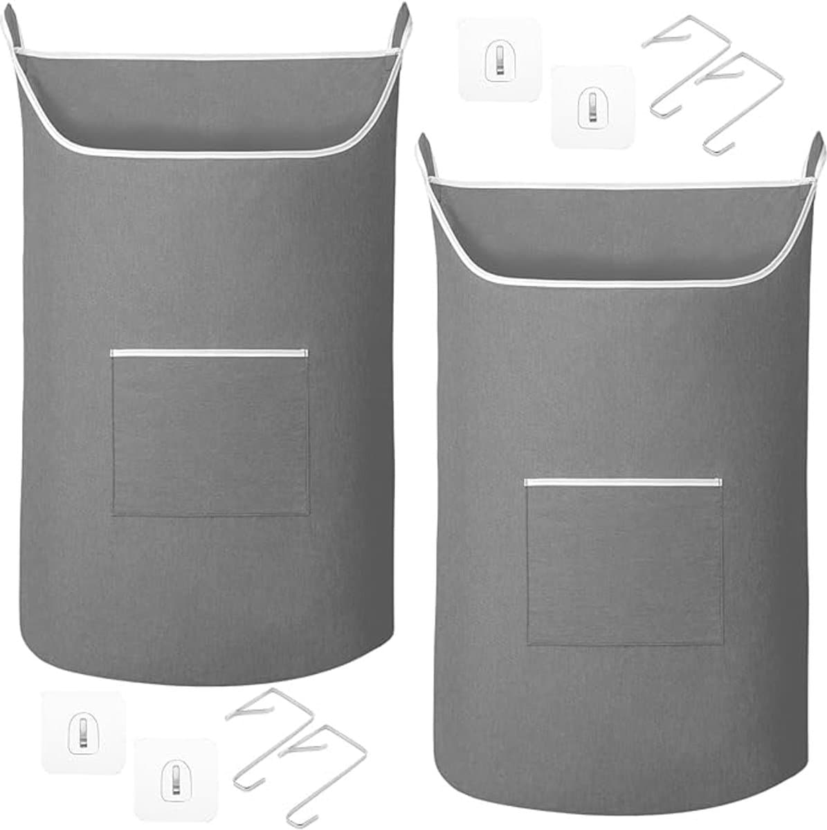 Set van 2 Hangende Waszak 91x56 cm - Wand Wasmand 100L van Oxfordstof - Opbergorganizer Achter de Deur met Rits Onder voor Badkamer en Slaapkamer — afbeelding 1