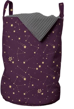 ABAKUHAUS Universum waszak, Constellations Cosmos Sky, wasmand met handvaten, trekkoordsluiting voor wasserettes, pruimen en pastel bruin — thumbnail 1