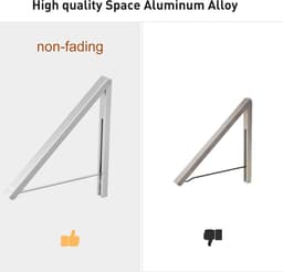Cosensi- Vouwen Hanger Ruimtebesparend - Intrekbare Muur Houder - Kledinghanger Antislip - Ideaal voor Kleine Ruimtes - Tot 27 kg Belastbaar - Eenvoudig Opvouwbaar - Muurhanger — thumbnail 5