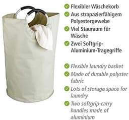 Dailygoods - Dailygoody - Wasmand - Wasverzameling - Slimme opslagoplossing - Beige - 69 Liter - Groot formaat - Geschikt voor volwassenen - 38 x 38 x 72 cm — thumbnail 5