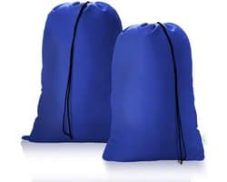 Grote Waszakken met Trekkoord 60x80cm - 2 Stuks Vouwbare Opbergzakken voor Kleding, Speelgoed en Campinggebruik