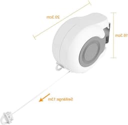 Verstelbare Wandgemonteerde Waslijn voor Binnen en Buiten, Automatische Inklapbare Drooglijn met 2x1 Grote Droogruimte en Efficiënte Luchtcirculatie — thumbnail 2