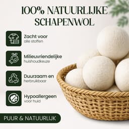 Kirli Drogerballen Wol - 6 Stuks incl. Geurolie Lavendel & Oceaan - Herbruikbare Wasdroger Ballen - Verkort Droogtijd - 100% Schapenwol - Wasverzachter Alternatief — thumbnail 5
