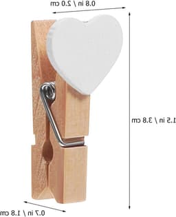 Set van 20 Houten Hart Kledingknijpers - Mini Clips voor Foto's, Knutselprojecten en Decoraties, Lichtgewicht en Duurzaam voor Feesten en Gezinsgebruik — thumbnail 3
