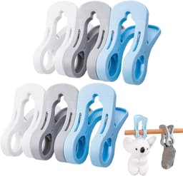 Grote wasknijpers voor strandhanddoeken - 6 stuks, winddichte antislip clips voor handdoeken, sprei en dekens, ideaal voor buitengebruik — thumbnail 1