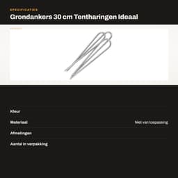 Dailygoods- Grondankers 30 cm - 8 Stuks - Verzonken Haringen - Beitelpunt - Antislip Haak - Geschikt voor Tenten en Hekken - Tentankers — thumbnail 5