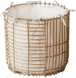 Wasmand Rotan - Opbergmand Handgemaakt - Vuile Was Sorteren - Hoogwaardig Materiaal - 45 x 40 cm - Natuurlijk — thumbnail 2